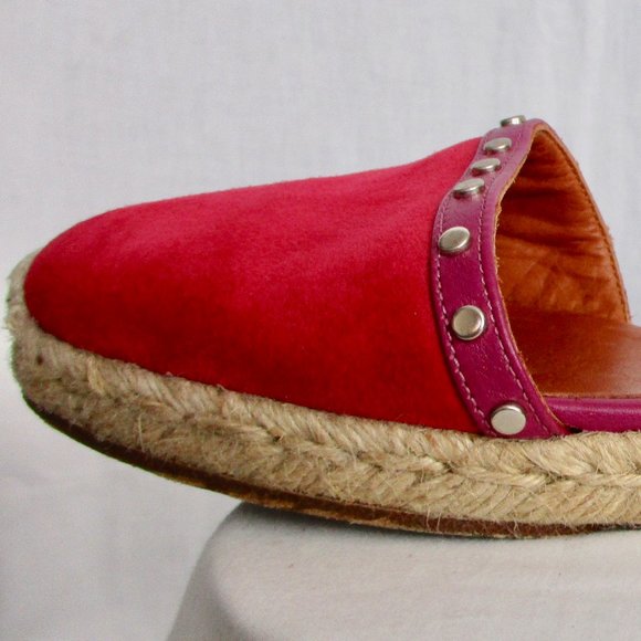 Lanvin Fuchsia and Black Suede Studded Espadrilles (Pre-owned) Size 39 EU / 9 US - Picture 8 of 16